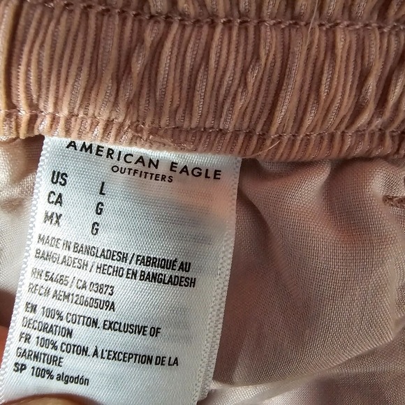 American Eagle Joggers Womens Large Pink Corduroy Stretch Drawstring Pull On‎ - Picture 9 of 15